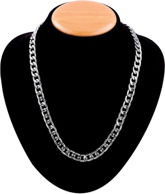 DMJ 20 Inch SS Necklace Chain Silver Plated Finely Detailed Chain (Unisex) Sterling Silver Plated Steel Chain
