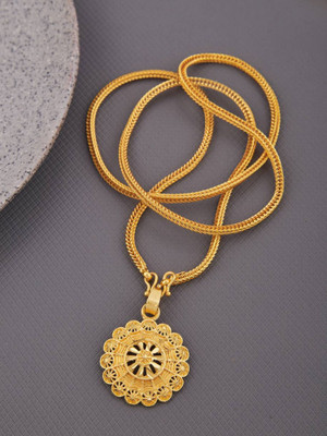 crystal fashion store American Diamond One Gram Gold Plated 24 Inch Necklace Chain For Women and Girls Diamond Gold-plated Plated Copper Necklace