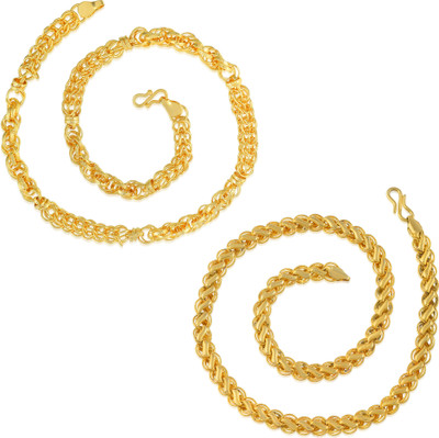 MissMister Brass 24KT 1 Gram Thick and solid Bracelet for Men Gold-plated Plated Brass Chain