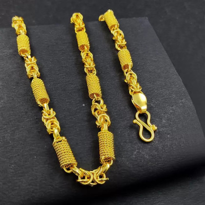OFBOSMI 1 gram High Quality Indian Polished “20” Inches Gold Chain for Men and boy Gold-plated Plated Alloy Chain