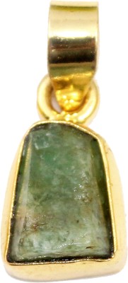 khnfashion KhnFashion Natural Raw Emerald Gold Plated Pendants Emerald Gold-plated Plated Brass Necklace
