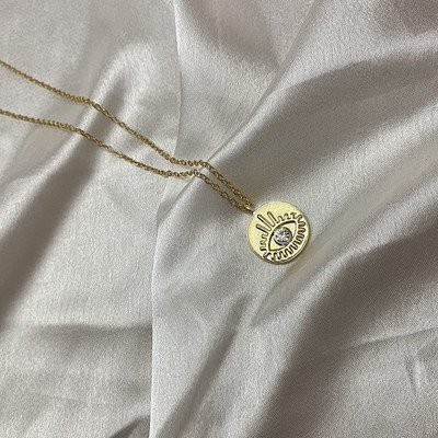Vembley Single Layered Crystal Butterfly Yellow Pendant Necklace for Women and Girls Gold-plated Plated Alloy Necklace