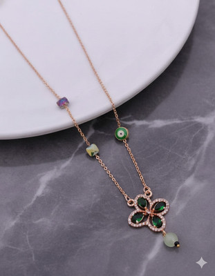 RAXOR Elegant Two-Tone Crystal Gold-plated Plated Alloy Necklace