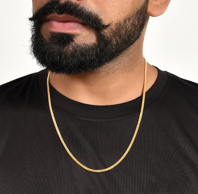 NAVYA ART 1 Gram Gold plated Chain For Boys and Man Alloy, Stainless Steel Chain Gold-plated Plated Brass Chain