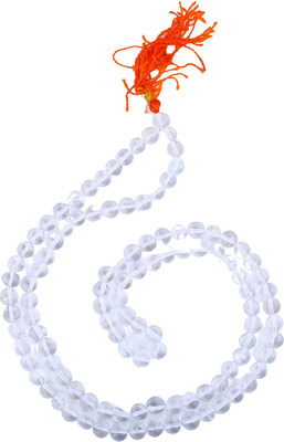 GIACOMO 108+1 Beads Sphatik Jaap Mala Round for Pooja Quartz Crystal Chain