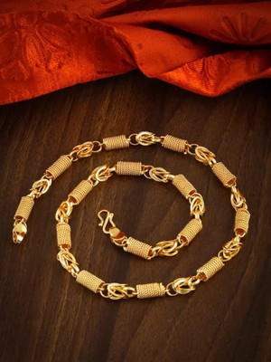 Shimubala 1 gram High Quality Indian Polished “20” Inches Gold Chain for Men and boy Gold-plated Plated Copper Chain