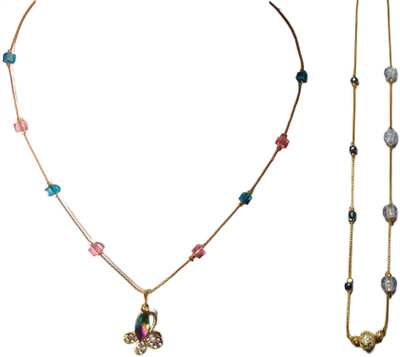 RDH Jewellery Sparkling Beads Gold-plated Plated Stainless Steel Chain
