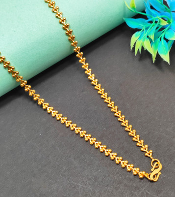 Divyanshi Collection Stylish One Gram Gold Plated Designer Chain Gold-plated Plated Brass Chain