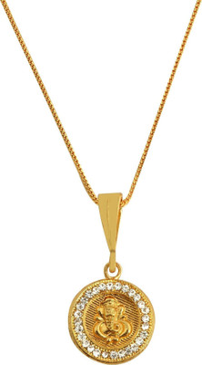 RIYAASHI Gold plated chain with ganesh pendant necklace jewelry set for men women unisex Gold-plated Plated Alloy Chain