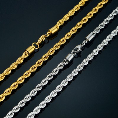 Batuliis online fashion Combo of 2 Premium Classic Gold - Silver Rope Chain For Men Women Boys Girls Gold-plated, Silver Plated Stainless Steel Chain