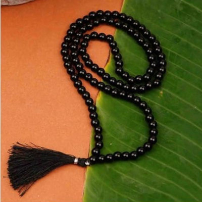 Devlink Original Black Quartz Hakik Mala | 108 Authentic Agate Beads for Focus - 6MM Beads Crystal Chain
