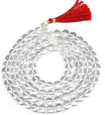 Shri Hari Traders 108 Beads Approx 7 mm Natural Crystal Sphatik Mala (White, 41-45 g) Quartz Stone Chain