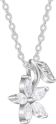 GIVA Zircon Rhodium Plated Sterling Silver Necklace