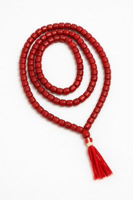 Naeva Naeva Natural Coral Rosary Red (cube size) Coral Rosary Moonga/Munga Mala Crystal Chain