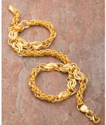 MaatPita Maatpita Fashionable Gold Plated Chain (20 INCH)Water & Sweat Proof JGS034 Gold-plated Plated Brass Chain