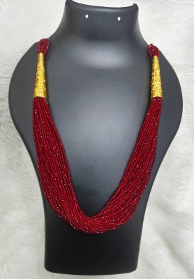 Gorkhastyle PREMIUM NEPALI TRADITIONAL Red Hydro Suli TILHARI GUARANTEED GOLD PLATED Crystal Gold-plated Plated Brass Layered