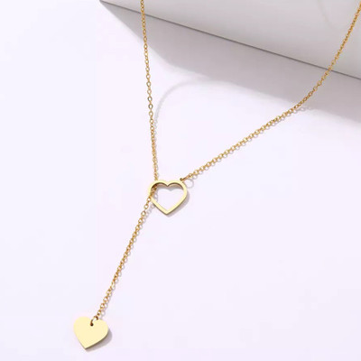 Vembley Single Layered Heart In Heart Pendant Necklace For Girls/Women Gold-plated Plated Alloy Necklace