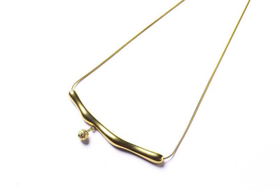 JASUNIQ GOLD PLATED STAINLESS STEEL DESIGNER BAR PENDNANT Gold-plated Plated Stainless Steel Necklace