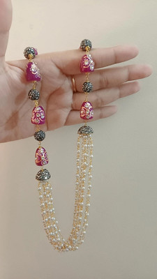 R S COLLECTION Pearl chain Gold-plated Plated Alloy Layered