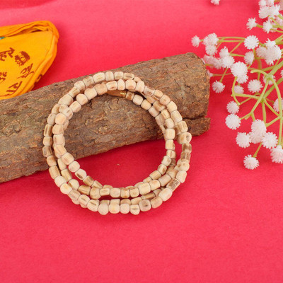 Satvik Tulsi Jap Mala Round Beads 5-6 mm Beads Wood Necklace