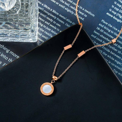 glowzi Glowzi Roman Necklace Chain For Girls Crystal Gold-plated Plated Brass Chain