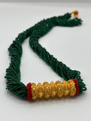 Ridhika Jewels Gold-plated Plated Brass, Fabric, Crystal, Dori Necklace