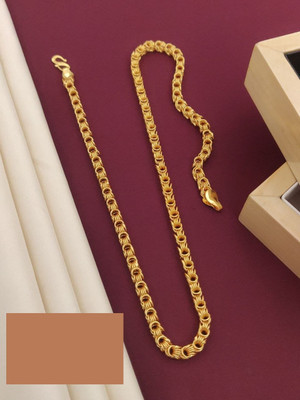 APPILASHI 1 gram High Quality Indian Polished “20” Inches Gold Chain for Men and boy Gold-plated Plated Copper Chain