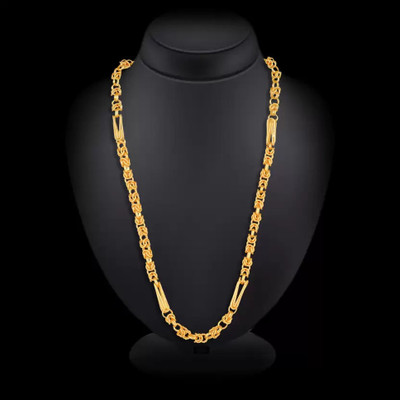 OFBOSMI 1 gram High Quality Indian Polished “20” Inches Gold Chain for Men and boy Gold-plated Plated Copper Chain
