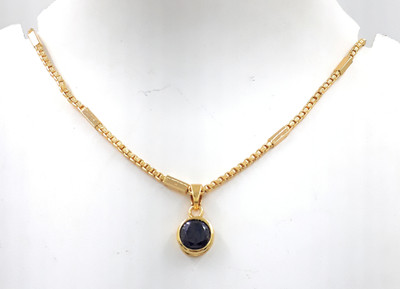 Anujeet Fashion Hub Gold Plated Covering 5 Metal Impon AD St. Short Ball Chain Dollar for Women/Girl Gold-plated Plated Copper Chain