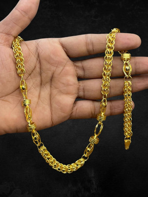 RKB SALES 1gm gold plated High Quality Indian Polished chain men Gold-plated Plated Alloy Chain
