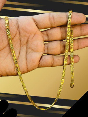 RKB SALES 1gm gold plated High Quality Indian Polished chain men Gold-plated Plated Alloy Chain