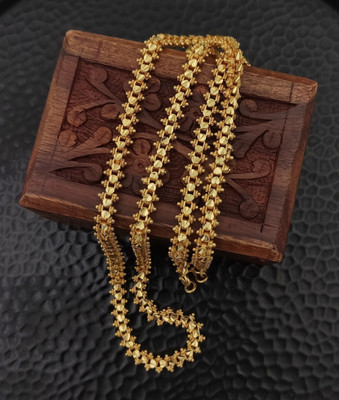 Hanaa One Gram Gold Covering Micro Plated Simple Daily Use Gold Chain-24 Inches Cubic Zirconia Gold-plated Plated Copper Chain