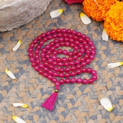 Devlink Original Pink Hakik Jap Mala | 108 Authentic Beads for Spiritual Practice- 6MM Beads Stone Chain