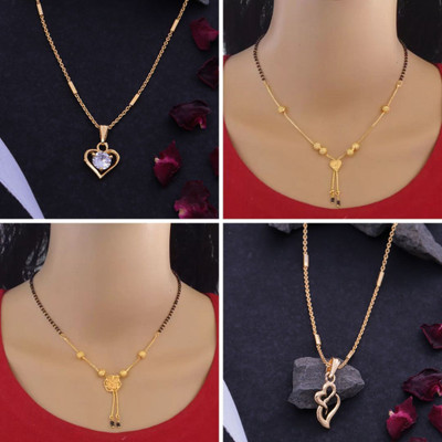 Dency Brass Gold-plated Gold Jewellery Set(Pack of 4)