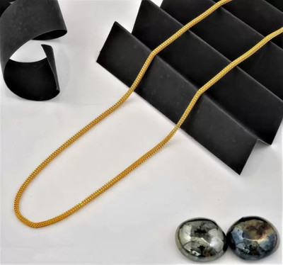 hokozon enterprise 1 Gram Gold Plated Square Box Chain For Men And Women Gold-plated Plated Brass Chain