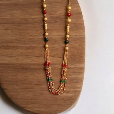 Jewel Knot Allure Stylisth Multi Colour Necklace Mala/Jewellery Set For Women & Girl Gold-plated Plated Alloy Necklace