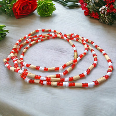 BRAJSTORE Tulsi Kanthi Mala 2 Round with Tulsi Beads & Crystal Wood Chain