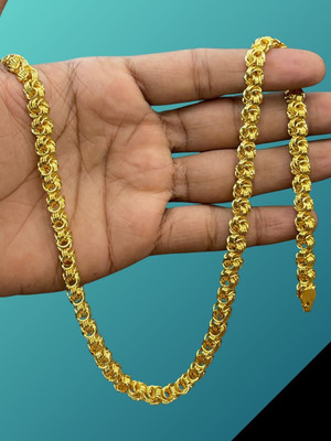 RKB SALES 1gm gold plated High Quality Indian Polished chain men Gold-plated Plated Alloy Chain