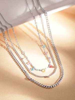 RUBANS Rhodium Plated Brass Chain