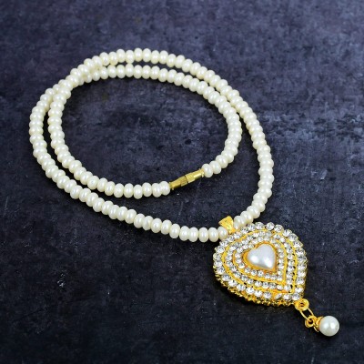 fashiontrend Long Premium Pearls Pendant Necklace Beads Gold-plated Plated Brass Necklace