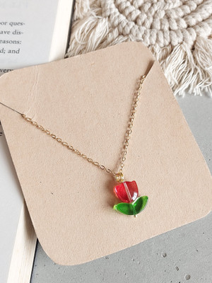 Icandies Icandies Dainty Tulip Korean Necklace Chain Pendent Gifts for Women & Girls Gold-plated Plated Brass Necklace