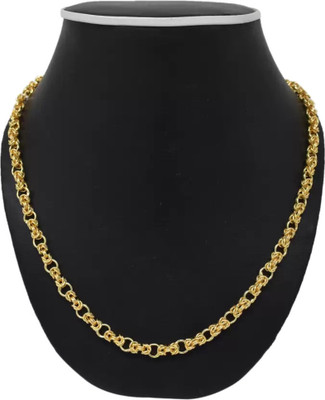 TULAMIVI 1 gram High Quality Indian Polished “20” Inches Gold Chain for Men and boy Gold-plated Plated Copper Chain