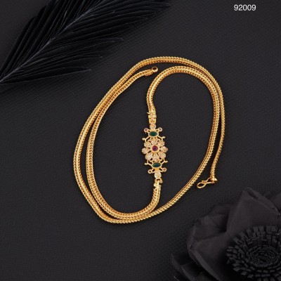 shreehari om Flower Design pendant Gold-plated Plated Alloy Chain