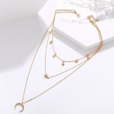 Vembley Stylish Jewellery Layered Gold Plated Multi Strand Necklace for Women Gold-plated Plated Alloy Chain