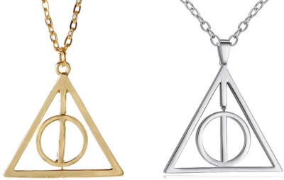 Pinapesfashion Silver and Gold Deathly Hallows Necklaces For Women And Girls Gold-plated, Silver Plated Alloy Necklace