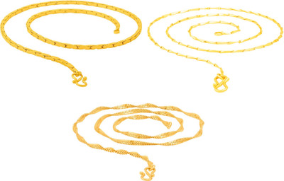 dewiss Most Popular Design Gold plated chain stylish & Trendy Pack Of 3 For Men,Women Gold-plated Plated Brass, Alloy Chain