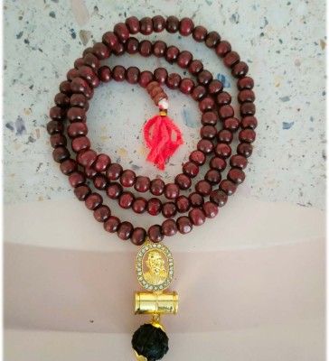 Shiv Jagdamba Religious Shri Sai Baba Damaru Beads Prayer Japa Mala Temple Jewelry Gold-plated Plated Brass, Wood Chain