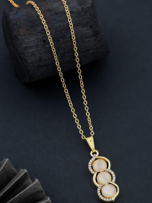 Dressberry GOLD PLATED NACKLACE CHAIN FOR WOMEN AND GIRLS Gold-plated Plated Brass Necklace Set