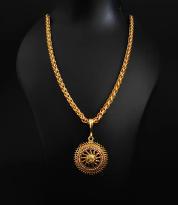 XAYIZ 1 gram Pendant set With chain “20” Inches for man and boy New design new year Gold-plated Plated Copper Chain Set