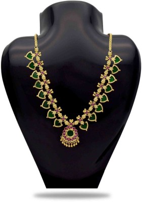 Kollam Supreme Kerala Traditional Palakka Necklace Gold-plated Plated Alloy Necklace